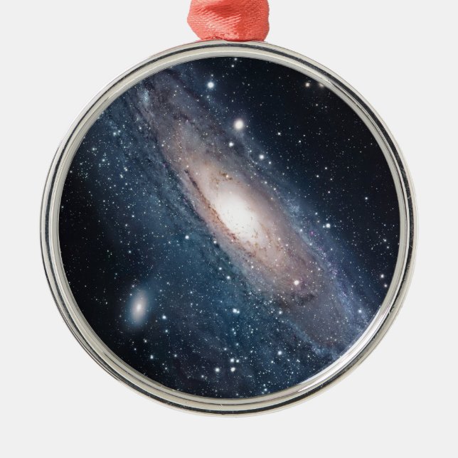 Andromeda-Galaxie-Milchweg-Kosmos Silbernes Ornament (Vorne)