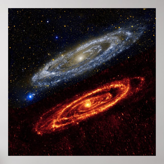 Andromeda Galaxy Ultraviolet und Infrarot, ZGOS Poster (Vorne)