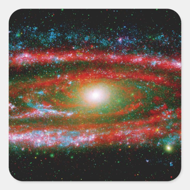 Andromeda Gallaxy Quadratischer Aufkleber (Vorderseite)