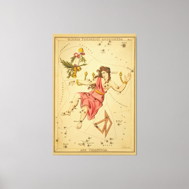 Andromeda - Vintages Astronomisches Star Chart Ima Leinwanddruck (Vorderseite)