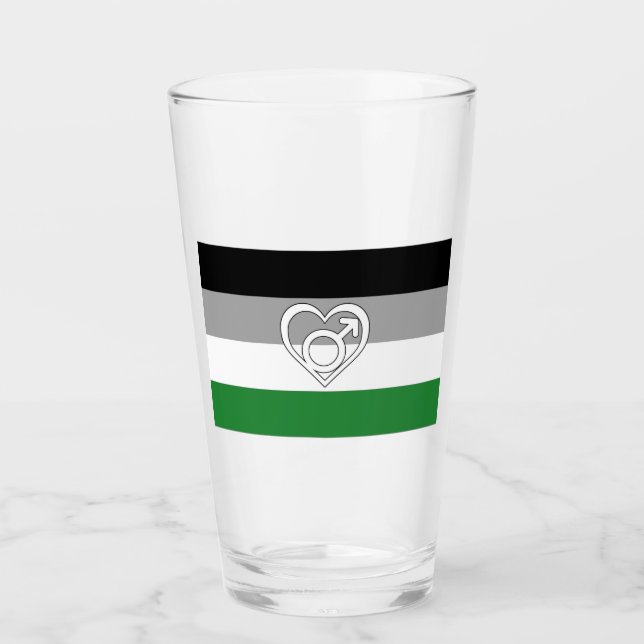 Androphilia Pride Flag und Symbol Glas (Vorderseite)