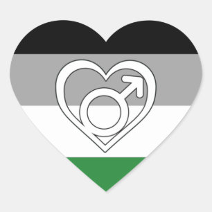 Androphilia Pride Flag und Symbol Herz-Aufkleber
