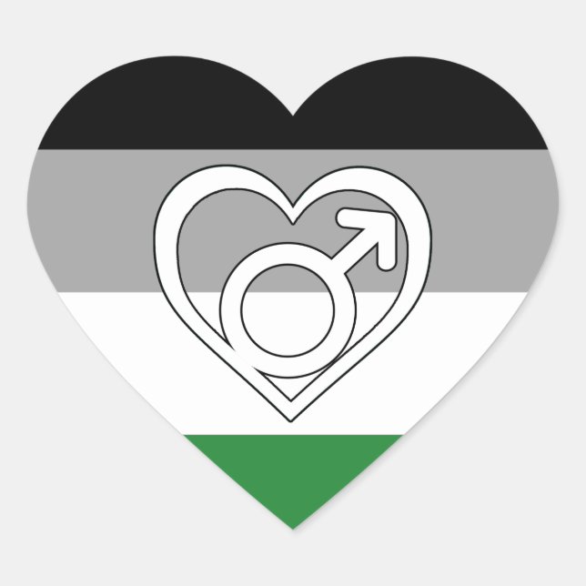 Androphilia Pride Flag und Symbol Herz-Aufkleber (Vorderseite)