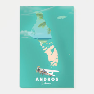 Andros Bahamas Urlaubskarte. Post-it Klebezettel