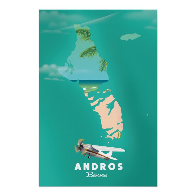 Andros Bahamas Vacation Karte. Poster (Vorderseite)