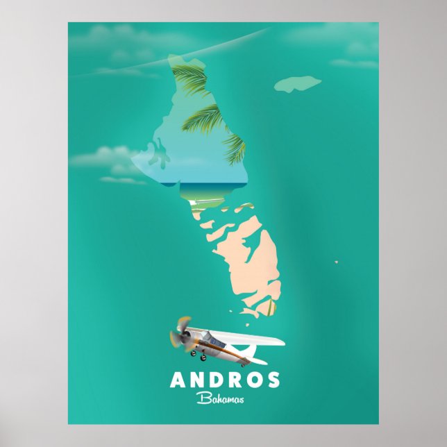 Andros Bahamas Vacation Karte. Poster (Vorne)