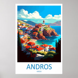 Andros Vintage Reiseposter Ski Nationalpark Poster