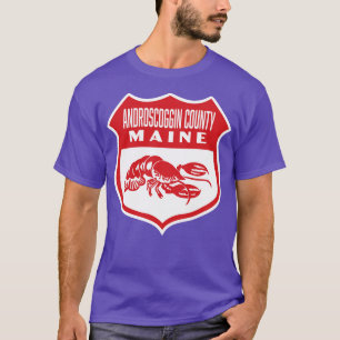 Androscoggin Landkreis Maine Retro Shield Red T-Shirt