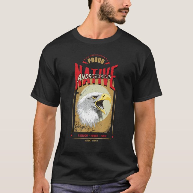 Androscoggin Native American Eagle Spirit Vintage  T-Shirt (Vorderseite)