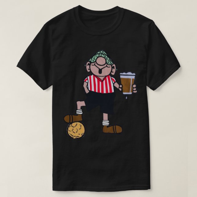 ANDY CAPP ROTES UND WEISSES FUSSBALLSHIRT T-Shirt (Design vorne)