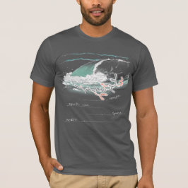 Andy geschrieben durch Aminosäuren, dunkelfarbiges T-Shirt