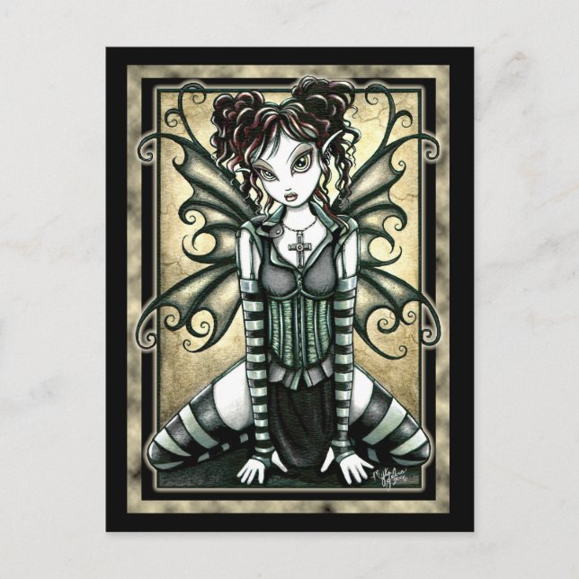 "Andy" Niedliche Gothic Fairy Postcard Postkarte (Vorderseite)