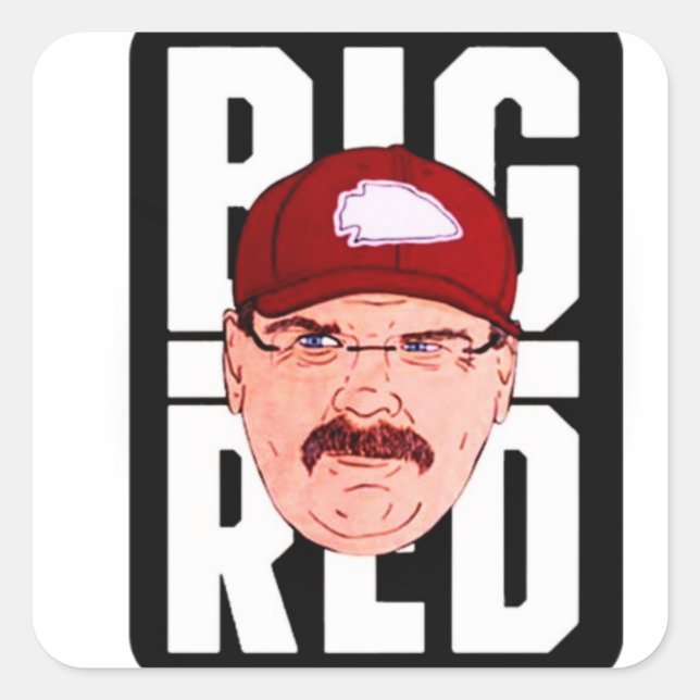 andy reid mustache quadratischer aufkleber (Vorderseite)