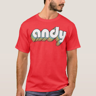 Andy Retro Rainbow Typografie Faded Style T-Shirt