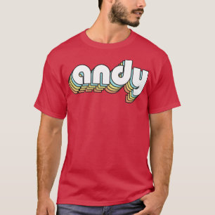 Andy Retro Rainbow Typografie Faded Style T-Shirt