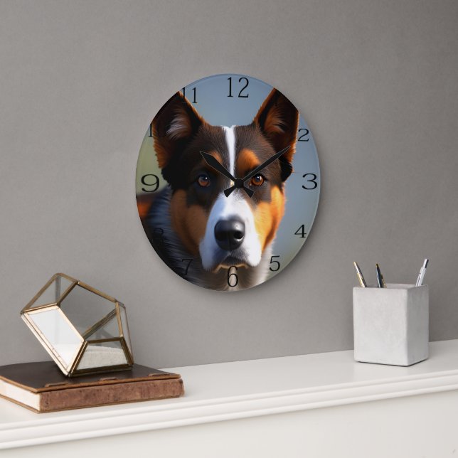 Andy The Australian Blue Heeler, Große Wanduhr (Büro)