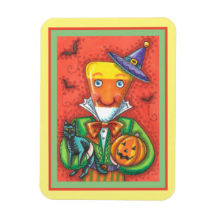 ANDY THE CANDY CORN MAN, BLACK CAT & JACK Colorful Magnet