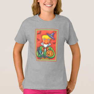 ANDY THE CANDY CORN MAN, BLACK CAT & JACK Colorful T-Shirt