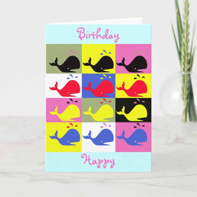 Andy Whale-Hole™_"Birthday Happy" Gruß Karte (Vorderseite)