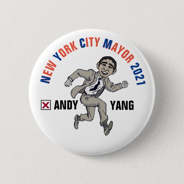 Andy Yang für NYC Mayor 2021 Button (Vorderseite)
