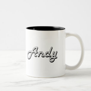 Andyklassischer Retro Namensentwurf Zweifarbige Tasse