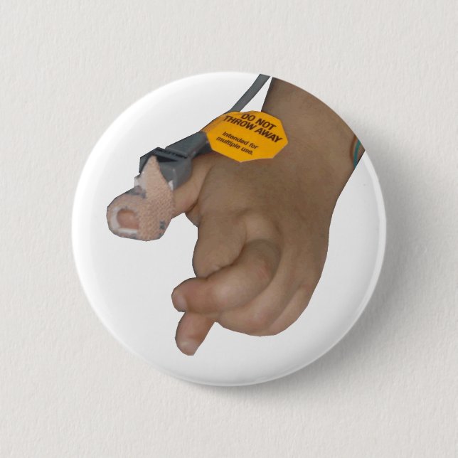 Andys Hand während der Stammzelleinfusion Button (Vorderseite)