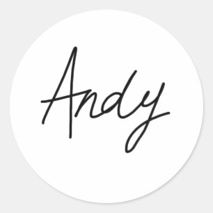 Andy's Signature-Aufkleber Runder Aufkleber
