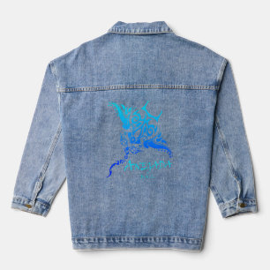 Anegada Bvi Vintag Tribal Manta Ray Vacation Jeansjacke
