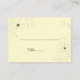 Anemon auf Creme-Hintergrund Flat-Platzkarte* Platzkarte