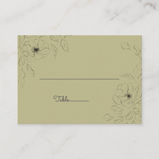 Anemon auf einer Ebene im Hintergrund flache Platz Platzkarte (Vorderseite)