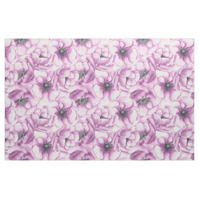 Anemon-Blume-Aquarellmuster Stoff (Fat Quarter (45,7 x 55,9 cm))