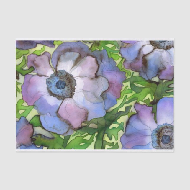 Anemon Decorated Tissue Paper Seidenpapier (Vorderseite)