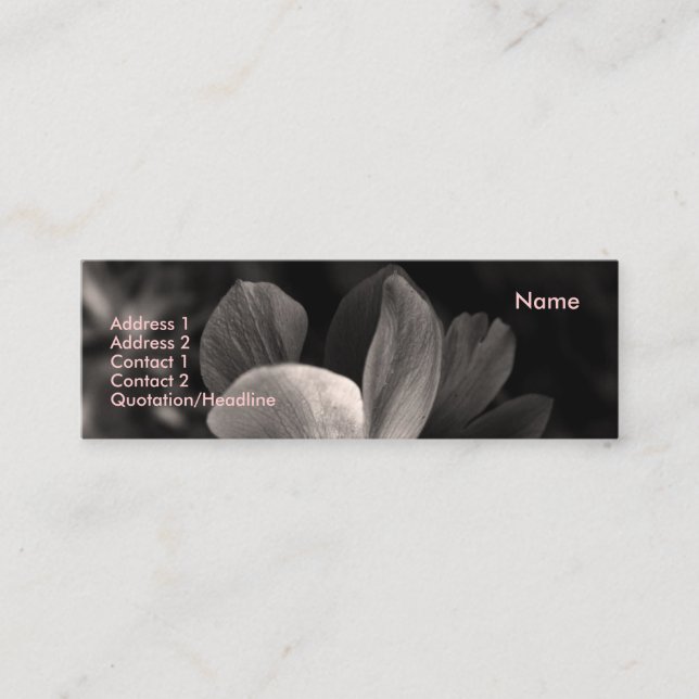 Anemone 2 Sepia Foto Mini Business Cards Visitenkarte (Vorderseite)