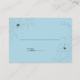 Anemone auf blassblauem Hintergrund~flach Platzkarte