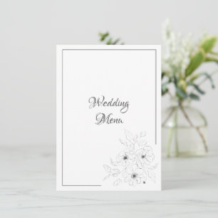 Anemone auf der White Wedding Menu Einschließkarte Begleitkarte