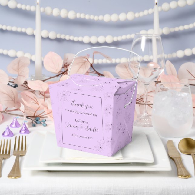 *Anemone auf Light Lilac~ Geschenkschachtel (Hochzeit)
