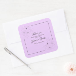 Anemone auf Light Lilac Quadratischer Aufkleber