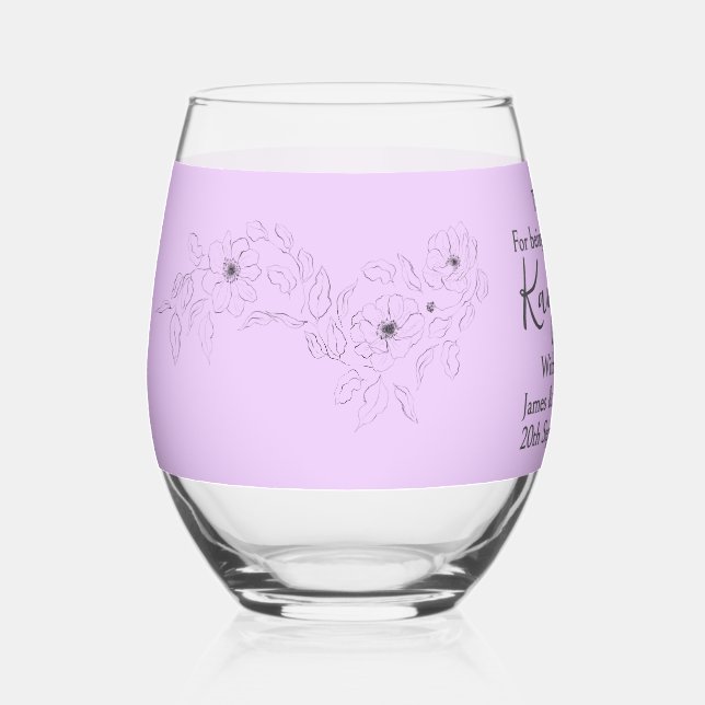 Anemone auf Light Lilac Weinglas Ohne Stiel (Vorderseite)