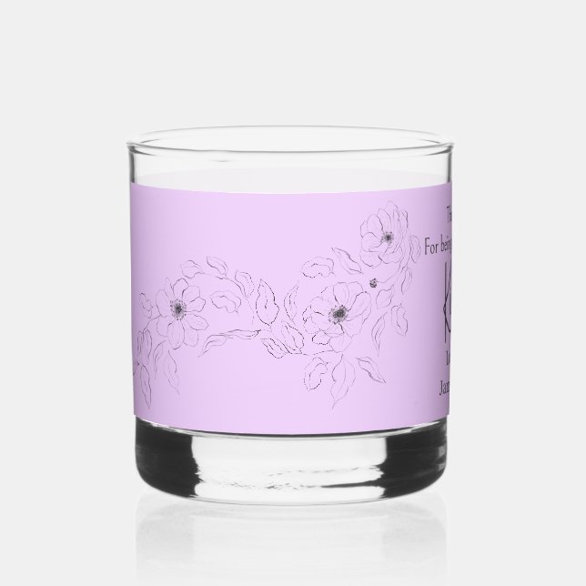 Anemone auf Light Lilac Whiskyglas (Vorderseite)