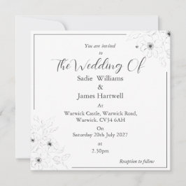 Anemone auf Weiß Einladung