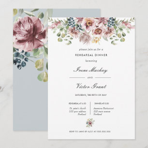 Anemone Blue Gray Botanische Probe Abendessen Einladung