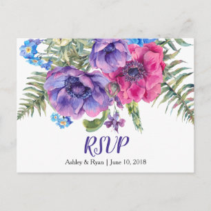 Anemone Blumen Hochzeit Antwort Postkarte