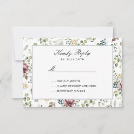 Anemone Blush Blue Gray Blume Wedding RSVP