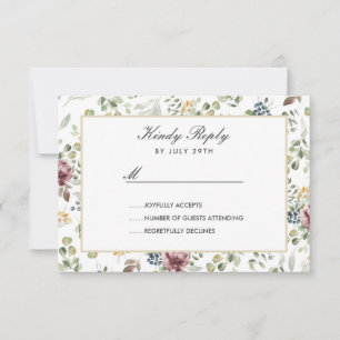 Anemone Blush Pink neutrale Blume Hochzeit RSVP Karte