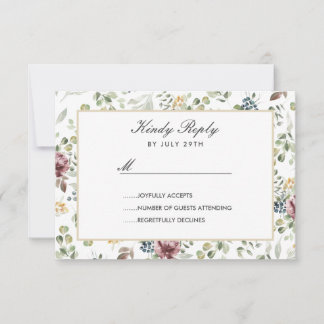Anemone Blush Pink neutrale Blume Hochzeit RSVP Karte