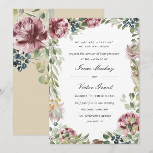 Anemone Blush   Rosa Botanische Hochzeit Einladung