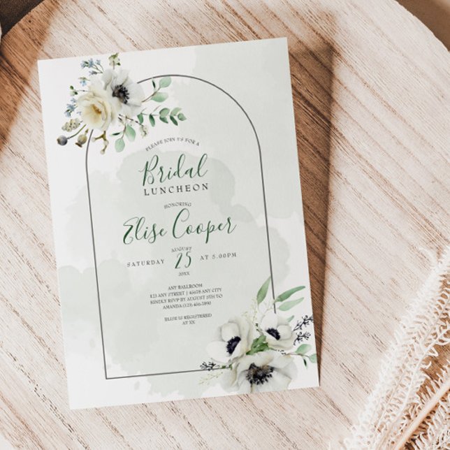 Anemone Bouquet Arch Brautparty Einladung (Von Creator hochgeladen)