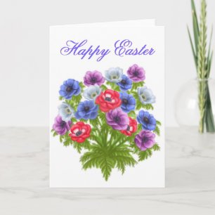 Anemone Bouquet Happy Oaster Feiertagskarte