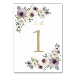 Anemone Bouquet Tischnummer Card