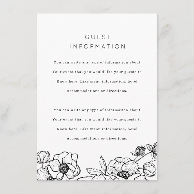 Anemone Bouquet Wedding Insert (Vorderseite)